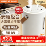 HANASS卧室小米白加湿器轻音母婴办公室空气加湿净化抑菌桌面大容量家用大雾量智能恒湿JS04 Pro礼物礼品