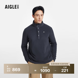 AIGLE艾高抓绒衣经典款POLARTEC户外保暖休闲半拉链上衣男 海军蓝 BE484 XL (185/100A)