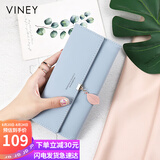 viney牛皮女士钱包大容量手拿包学生长款多卡位零钱包高端轻奢钱夹皮夹