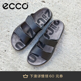 爱步（ECCO）拖鞋男 魔术贴勃肯鞋男士男鞋凉鞋外穿一字带拖鞋 科摩500904 黑色50090401001 44