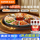苏泊尔（SUPOR）多功能暖菜板 火锅+饭菜保温板 圆形加热菜板  80CM可旋转餐桌转盘  BZ80RH851J
