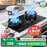 荣事达【免费拆装】燃气灶天然气液化气双灶台式嵌入式俩用5.2kW猛火一级能效钢化玻璃面板 天然气（12T） 鸳鸯九腔+聚能猛火+铜盖可拆洗
