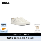 雨果博斯BOSS【礼物】【经典款 】男士混合人造皮革运动鞋 101-米色 40