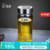 希诺玻璃杯单层加厚大容量家用办公泡茶杯子男车载水杯XN-6017L 530mL