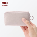 MUJI 褶皱肌理锦纶 收纳包 旅行 便携 化妆包 洗漱包首饰 零钱包 广口收纳包 粉红色 S 11*6*3.5cm