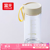 富光玻璃杯高硼硅玻璃水杯子女生便携牛奶咖啡刻度高颜值茶杯480ml