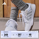 adidas ENTRAP美式校园风运动鞋少年感复古篮球风板鞋阿迪达斯 白色/暗银金属/树脂黄   38