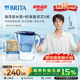 碧然德（BRITA） 过滤净水器 家用滤水壶 净水壶 海洋系列 3.5L蓝色 一壶6芯装 环保加固包装