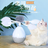宠华仕 猫玩具逗猫棒猫咪玩具套装自动旋转蝴蝶 灰白色电动不倒翁旋转球