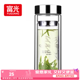 富光双层玻璃杯 高硼硅玻璃泡茶杯子 茶水分离杯 带茶隔商务水杯男士
