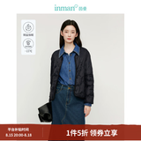 茵曼（INMAN）轻薄简约无领短款羽绒马甲女士2025新款可内搭可外穿薄款外套 黑色 S