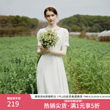 范思蓝恩月光裙 白色连衣裙女夏初恋领证小白裙24FS12002 白色 M