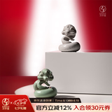万仟堂（Edenus）茶宠摆件 高端陶瓷可养本命蛇年吉祥物2025年乙巳纪念款 金蛇引财 青蛇