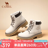 骆驼（CAMEL）【远行】女鞋工装靴英伦短靴大黄靴马丁靴女 L23W076044 米色 36
