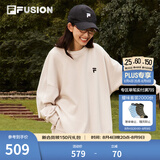 FILA FUSION斐乐潮牌情侣款男女套头卫衣秋季宽松双侧拉链长袖T恤衫 藊豆灰-BG XS