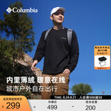 Columbia哥伦比亚男子城市户外系列内里薄绒运动圆领卫衣AE6769 010 黑色 M (175/96A)