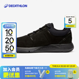 迪卡侬（DECATHLON）男士城市通勤皮鞋休闲鞋软底舒适减震男鞋运动鞋薄底鞋ACTIWALK 黑色 45