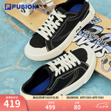 FILA FUSION斐乐女鞋帆布鞋女 低帮板鞋POP轻质帆布鞋休闲运动鞋女 黑-BK 36