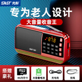先科（SAST）V30红色豪华版 收音机老年人充电式插卡迷你小音响便携式mp3随身听8G内存卡套装