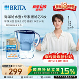 碧然德（BRITA）过滤净水器 家用滤水壶 净水壶 海洋系列 3.5L（蓝）+专家版滤芯5枚 环保加固包装
