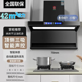樱花油烟机厨房家用大吸力顶侧双吸抽油烟机智能触摸语音声控自动清洗套装 A24-750宽+清洗+声控+体感+触摸 师傅上门安装-全国联保