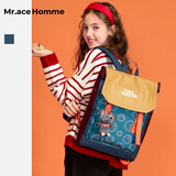 Mr.ace Homme高中生韩版时尚学生书包女生15英寸大容量电脑包男新款百搭双肩包 黛蓝色