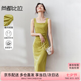 尚都比拉法式高级感连衣裙女秋季赫本风长款气质A字裙抽褶收腰显瘦背带裙