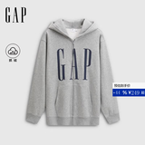 GAP男女装春款logo印花抓绒宽松运动连帽衫卫衣786920 灰色 XL (180/100A)亚洲尺码【偏大,建议拍小一码】