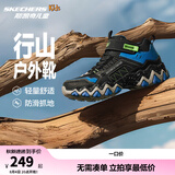 Skechers斯凯奇男童雪地靴户外棉靴儿童运动鞋冬大童棉鞋406415L 黑色/蓝色/柠檬色/BBLM 35