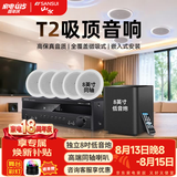山水（SANSUI）T2 嵌入式吸顶音响音箱 5.1家庭影院音响套装  吊顶喇叭 音箱功放家用商用 家庭吸顶音响客厅环绕 T2 900W功放+8吋喇叭*5+8吋炮+话筒