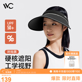 VVC防晒帽女遮阳帽防紫外线夏季工学视野户外大檐帽 时尚黑