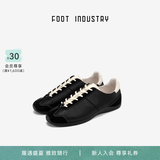 FOOT INDUSTRY 足下工业「品牌经典」芭蕾德训鞋真皮舒适百搭运动休闲透气女鞋 黑色/古白 「品牌经典」 40
