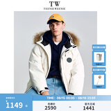 Teenie Weenie小熊男装2025新款男女同款工装三防貉子毛保暖派克羽绒服 象牙白 S (165)
