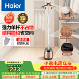 海尔（Haier）立式挂烫机35g蒸汽量2.5L水箱家用大功率手持蒸汽衣物护理机服装店高温杀菌烫衣机熨斗HGS-2510B