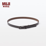 MUJI 鞣制皮革 可调节长度 细皮带 腰带 EHB27A4S 深棕色