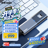 ThinkPad联想Thinkbook移动固态硬盘 1TB 读速520MB/S 指纹加密ssd usb3.2 type-C手机电脑直连 TU800