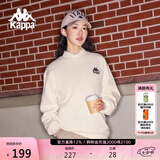 卡帕（Kappa）套头衫情侣男女宽松运动卫衣休闲圆领外套K0CZ2WT93V 浪漫白 XL