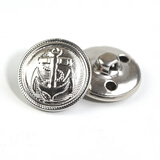 居佳乐（jujiale）金属纽扣装饰铜扣子圆形复古百搭男女西装西服大衣牛仔裤衣服扣子 银色 15mm（6颗装）