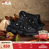 斐乐（FILA）【杨幂同款】豌豆鞋丨老爹鞋秋季女鞋面包鞋厚底增高鞋运动休闲鞋 黑/影黑灰-BD 35.5