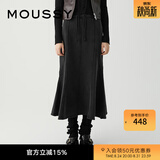 moussy 新品暗黑系解构主义鱼尾半身裙卫裙028IAX81-1007 021浅黑色 S