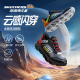 Skechers斯凯奇儿童闪穿鞋儿童跑步鞋秋季童鞋一脚蹬男童运动鞋403840L