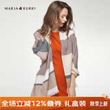玛丽亚·古琦（MARJA KURKI）羊毛空调披肩夏季围巾女礼盒装保暖披肩围巾两用千鸟格围脖女礼物 棕/灰