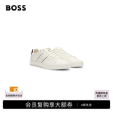 雨果博斯BOSS【礼物】【经典款 】男士混合人造皮革运动鞋 101-米色 41