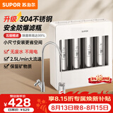 苏泊尔厨下净水器超滤机家用不锈钢防爆防漏2.5L大流速净水机自来水净化器 快换换芯 台式过滤器UU06