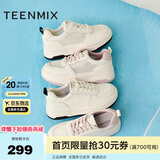 天美意厚底板鞋女休闲鞋商场同款女鞋 米色-黑底 37