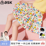 ASK JUNIOR女童裤子夏季中大童时尚碎花满印短裤小清新裙裤沙滩风 花色 140
