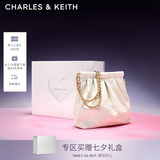 CHARLES&KEITH链条单肩腋下托特包流浪包包女包生日七夕礼物送女友CK2-20671559 【M号】White白色 M