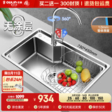 欧琳（OULIN）304不锈钢水槽大单槽 厨房洗菜盆单槽洗碗池水槽单盆水槽OLJD619