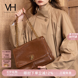 VANESSA HOGAN VH女包复古邮差包油蜡牛皮单肩包通勤斜挎大容量托特包七夕礼物