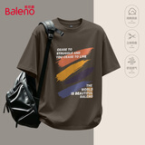 班尼路（Baleno）短袖t恤男夏季新款美式潮牌宽松纯棉五分袖上衣重磅休闲百搭衣服